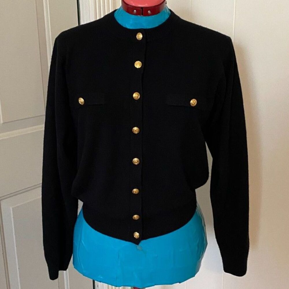 Vintage Kerri Kelsey Button Down Acrylic Sweater Size M
